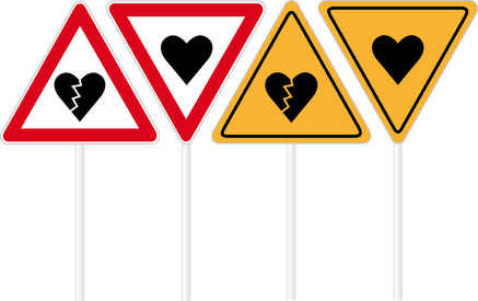 Heart road sign